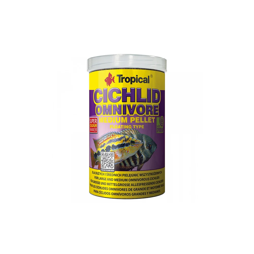 Tropical cichlid omnivore medium pellet 500ml /180qr