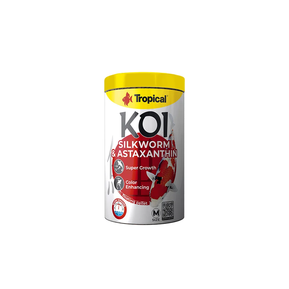 Tropical koi silkvorm/ astaxanthin pellet size m 1000ml /320qr