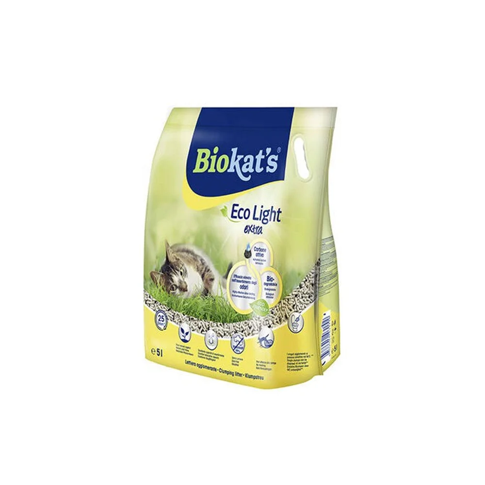 Biokat's Eco Light Extra Carbon Tofu комкующийся наполнитель для кошек с активированным углём, 5 л