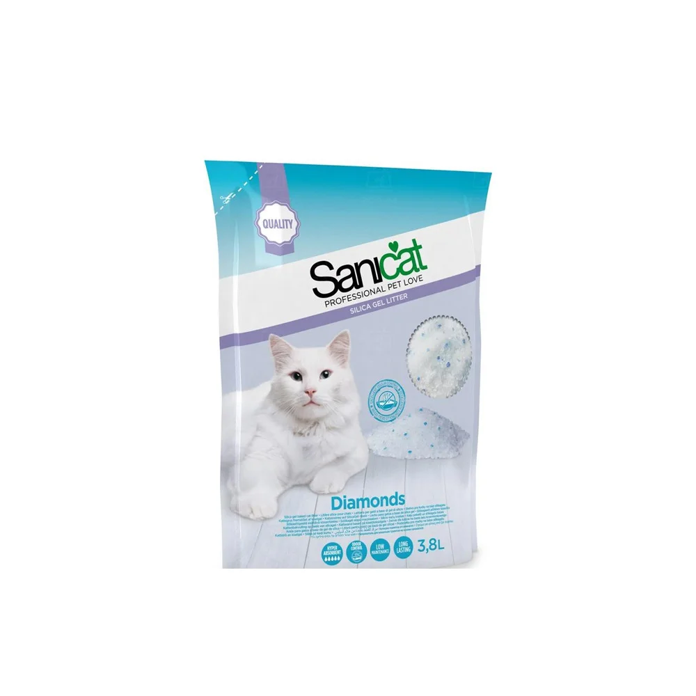 Sanicat Diamonds силикагелевый наполнитель для кошек, без запаха, 3,8 л