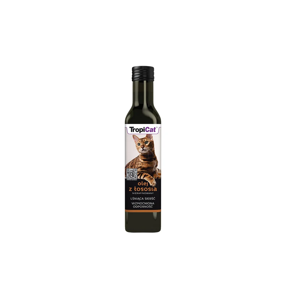 TropiCat Losos yağı – Pişiklər üçün təbii, təmizlənməmiş əlavə (250 ml)