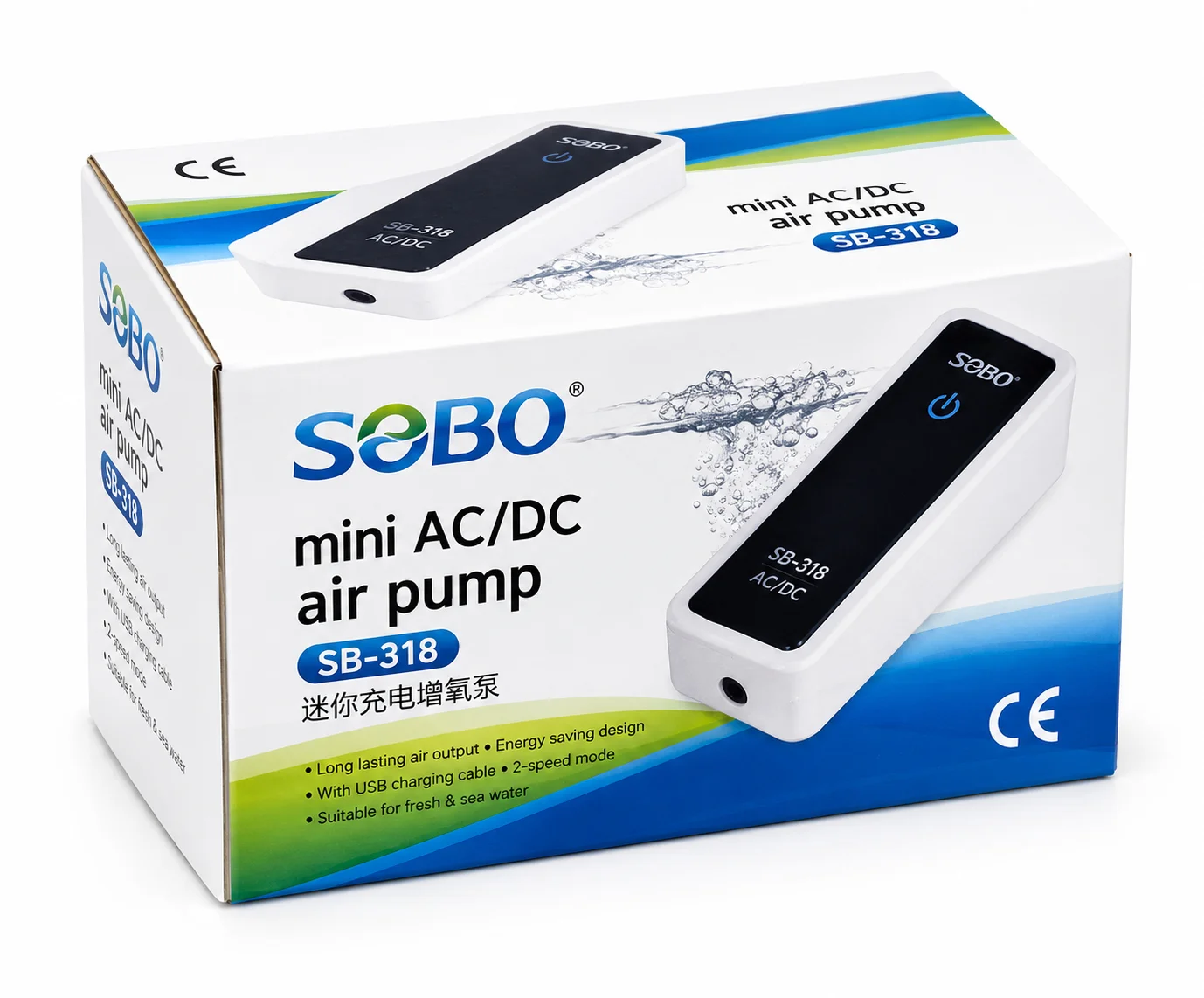 SOBO SB‑318 Mini AC/DC компрессор для аквариума