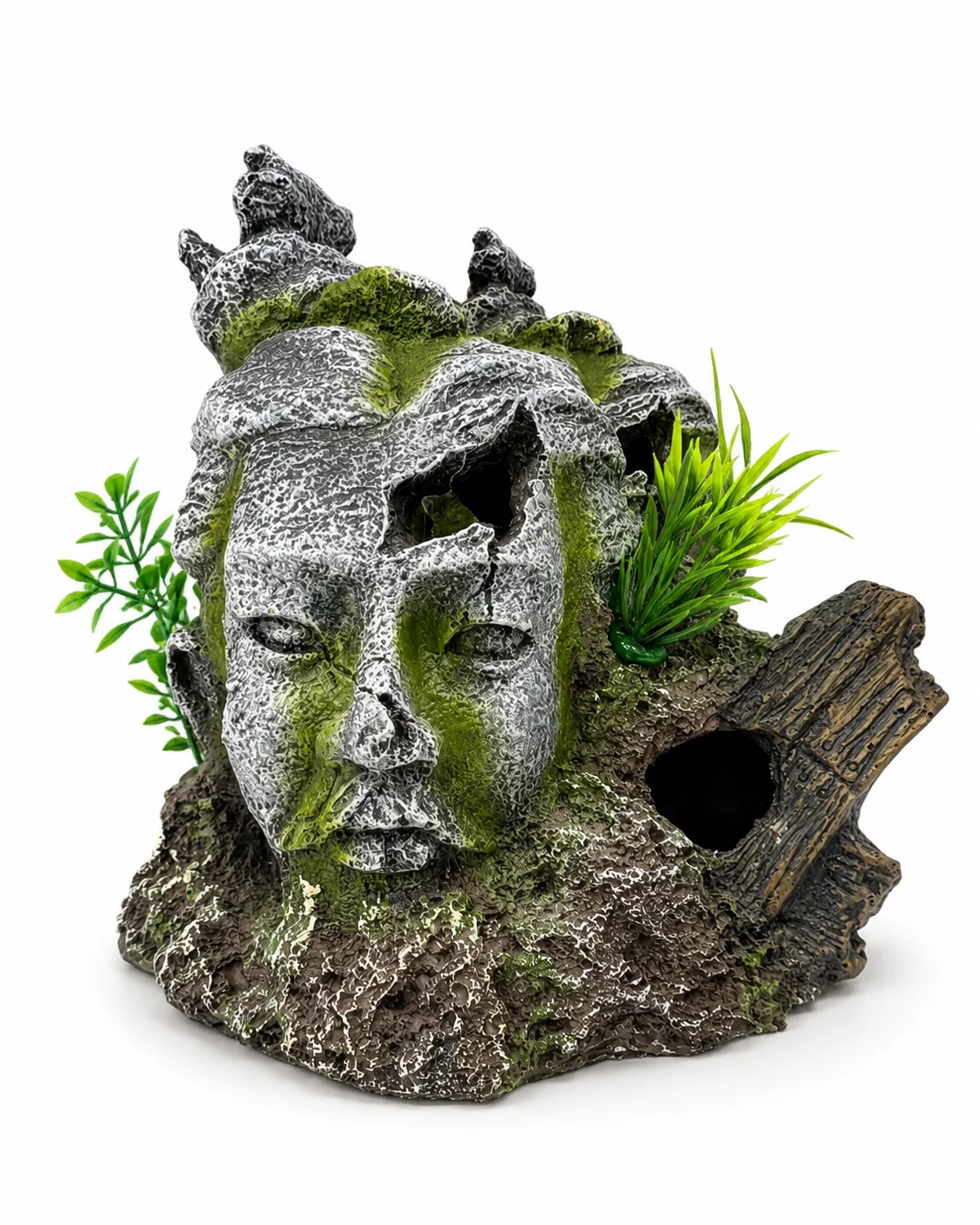 Statue‑shaped aquarium ornament – 18 × 15 cm, stone texture